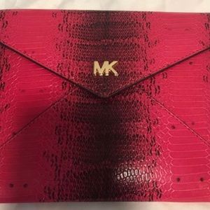 Michael Kors Pink Snakeskin Clutch/Chain Crossbody